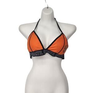 MLB San Francisco Giants Logo Orange Black Triangle Bikini Top Women's L
